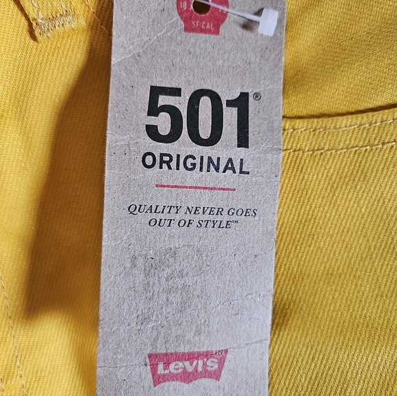Levi's 501 Yellow Jeans NWT - Picture 10 of 16